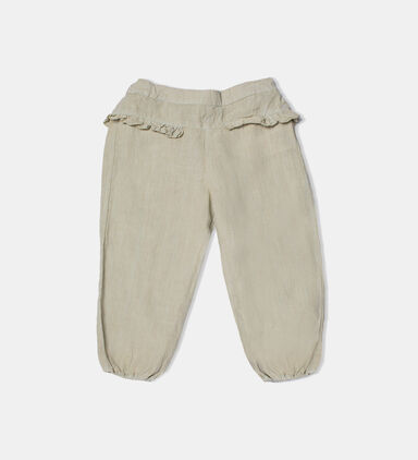 Baby Ruffle-detailed Linen Pants