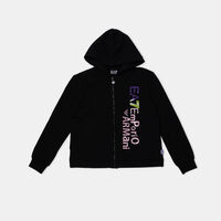 Black Cotton Zip-up Hoodie