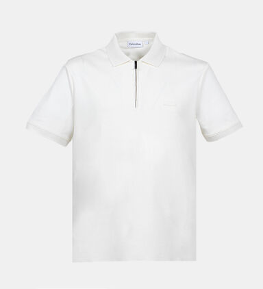 Smooth Cotton Welt Zip Polo Shirt