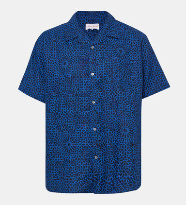 Linen Printed Short-sleeved Shirt