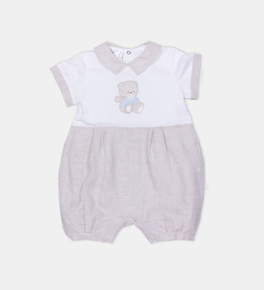 Bear-embroidery Romper