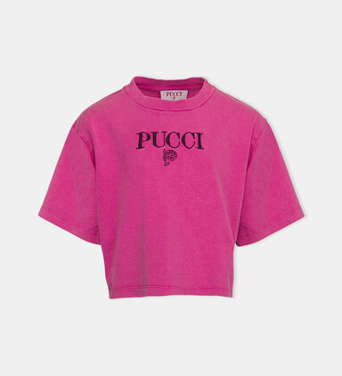 Embroidered Logo Cropped T-shirt