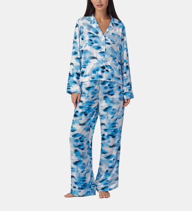 Printed Collared Pajama Set