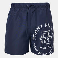 Crafted Logo Mid-length Swim Shorts