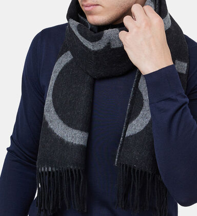 Logo Jacquard Wool Scarf