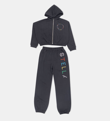 Rhinestone Embellished Fleece Tracksuit