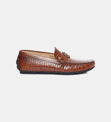 Croc Embossed Leather Loafers