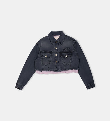 Cotton Cropped Denim Jacket