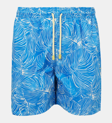 Iguana Leaf-print Swim Trunk