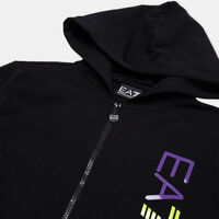 Black Cotton Zip-up Hoodie