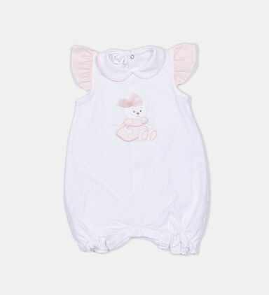 Cotton Bear-embroidery Romper