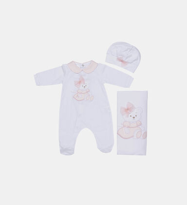 Bow Bear Dungaree 3-piece Set