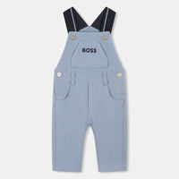 Logo Trims Cotton Baby Dungarees