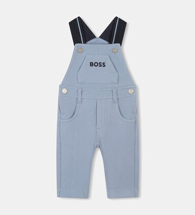 Logo Trims Cotton Baby Dungarees