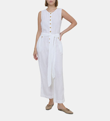 Tie Waist Sleeveless Jumpsuit