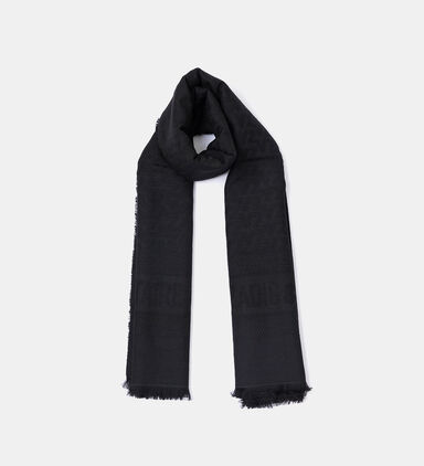 Jacquard Logo Frayed-finish Scarf