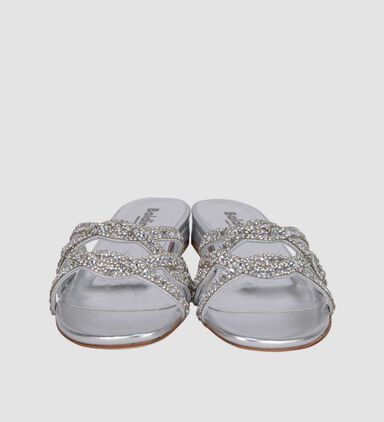 Strass-embellished Flat Slippers