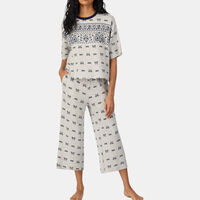 Paisley-print Long Pajama Set