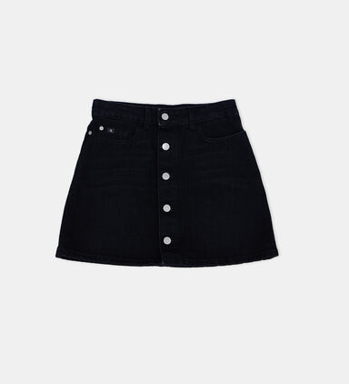 Denim Button Mini Skirt