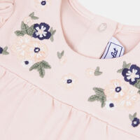 Cotton Floral-embroidery Flared Top