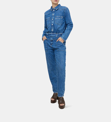 Jerry Belted Waist Denim Jumpsuit