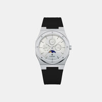 Moon Phase Rubber Strap Quartz Watch