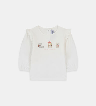 Cotton Dog-print Long-sleeved T-shirt