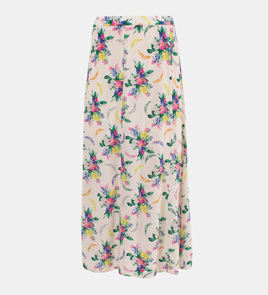 June Bouquet-print Midi Skirt