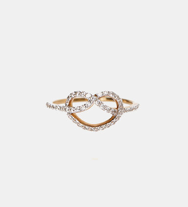 Gold Rhinestones Heart Ring