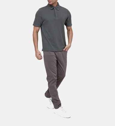 Cotton Ribbed Cuffs Polo Shirt