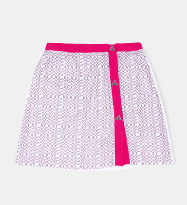 Printed Triangle Buttons Mini Skirt