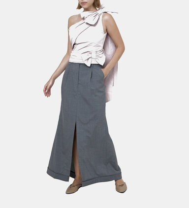 Tailored Front Slit Maxi Skirt