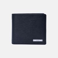 Silver Tone Branding Leather Wallet