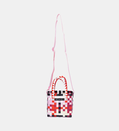 Multicolor Micro Woven Basket Bag