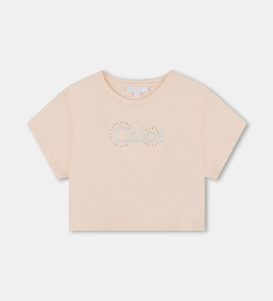 Organic Cotton Embroidered Cropped T-shirt