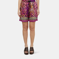 Leopard-print Elastic Waist Shorts