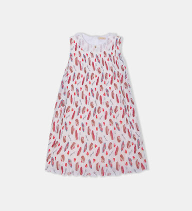 Chiffon Cupcakes-print Pleated Dress