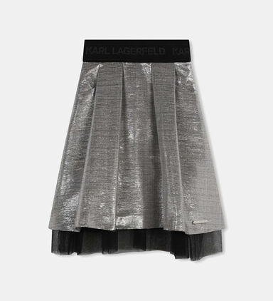 Metallic Pleated Skirt