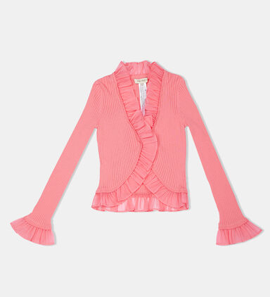 Organza Flounce Ruffled Cardigan