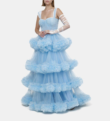 Layered Tulle Ruffle Dress