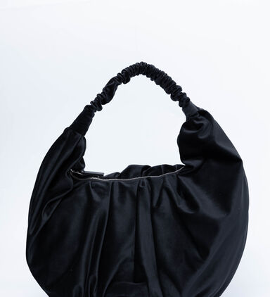 Ruffle Shopper Top Handle Bag