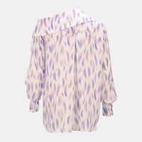 Patterned Asymmetric-neck Shirt