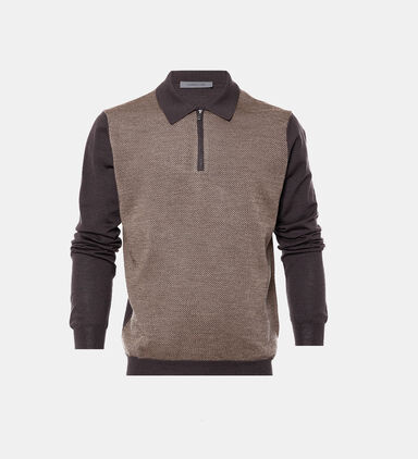 Knitted Contrasted Polo Jumper