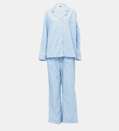 Cotton Pyjama Set Blue Stripes