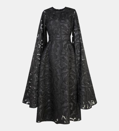 Shadow Bird Cape Sleeves Dress