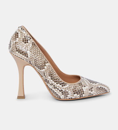 High Heel Python Leather Pumps