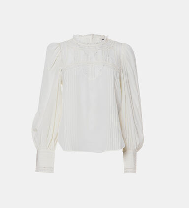 Thena Embroidered Balloon-sleeve Blouse