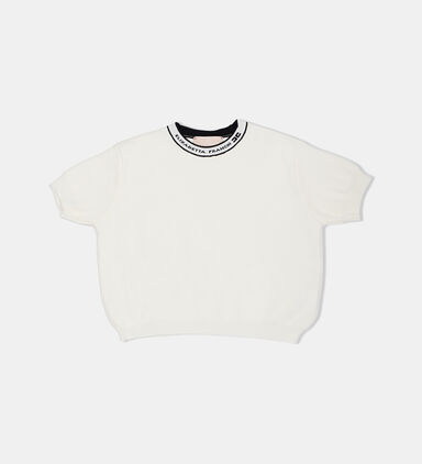 Logo-collar Knitted T-shirt