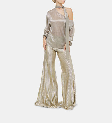 Sequined V-neck Wide Leg Jumpsuit