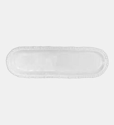 Pearl Embellished Oval Serving Plate